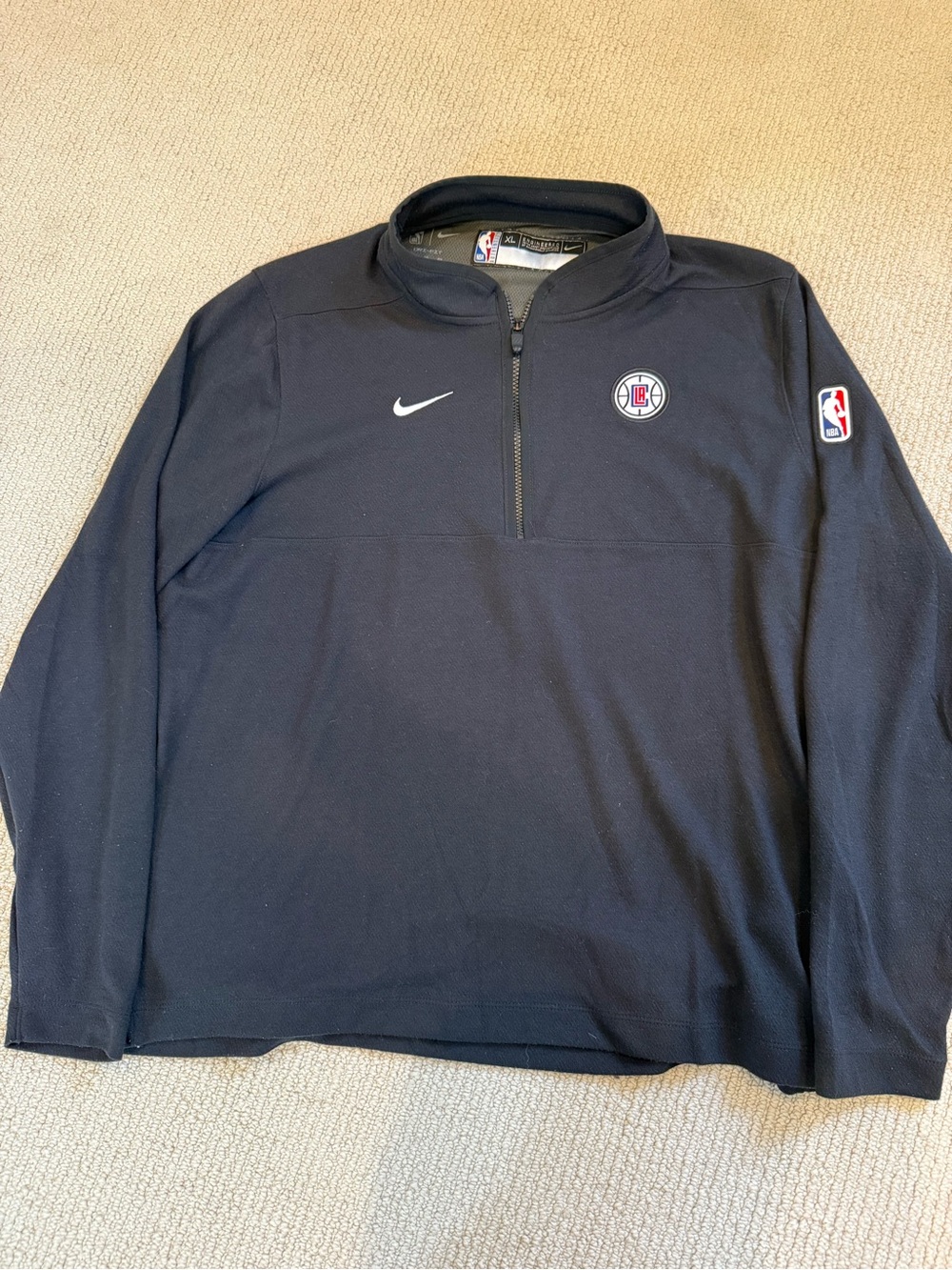 Nike Black Men's Los Angeles Clippers Quarter-Zip Pullover with Team Patch